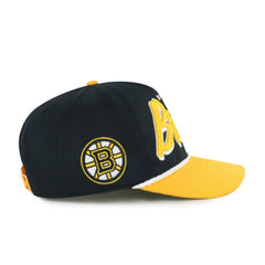 NHL Black/Gold Boston Bruins '47 Dropshadow Rope Hitch Adjustable Hat