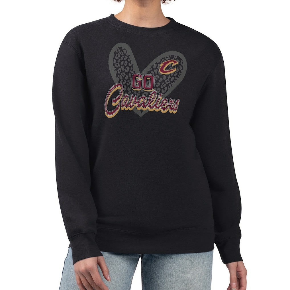 NBA Cleveland Cavaliers G-III 4Her by Carl Banks Women's Leopard Heart Fleece Pullover Sweatshirt sale