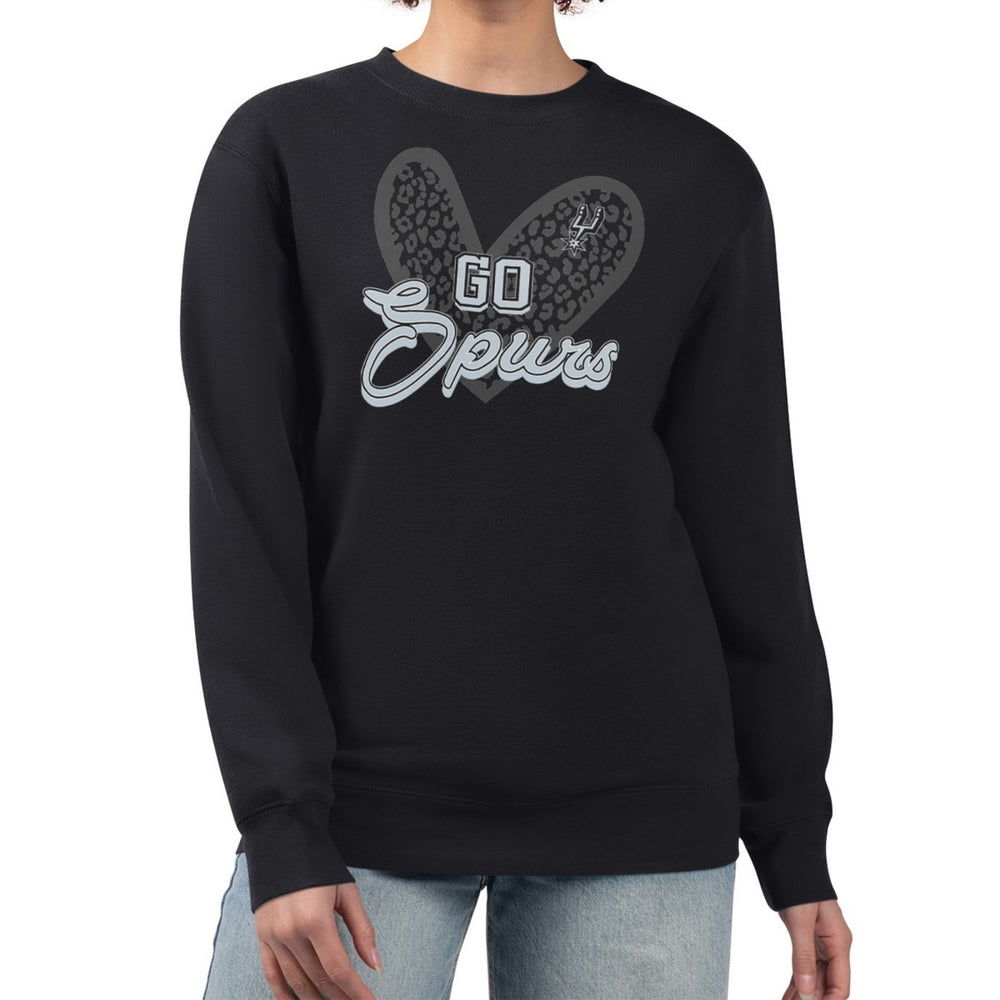 NBA San Antonio Spurs G-III 4Her by Carl Banks Women's Leopard Heart Fleece Pullover Sweatshirt