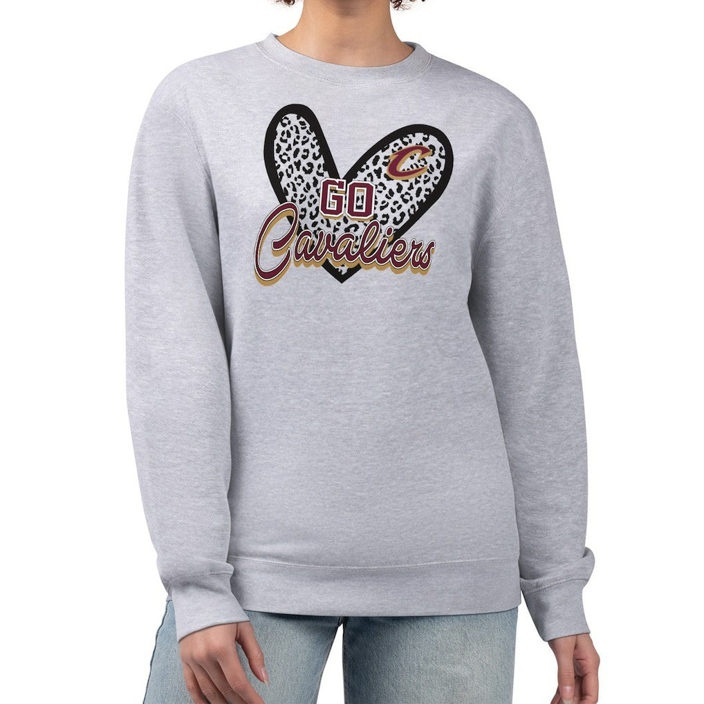 NBA Cleveland Cavaliers G-III 4Her by Carl Banks Women's Leopard Heart Fleece Pullover Sweatshirt sale