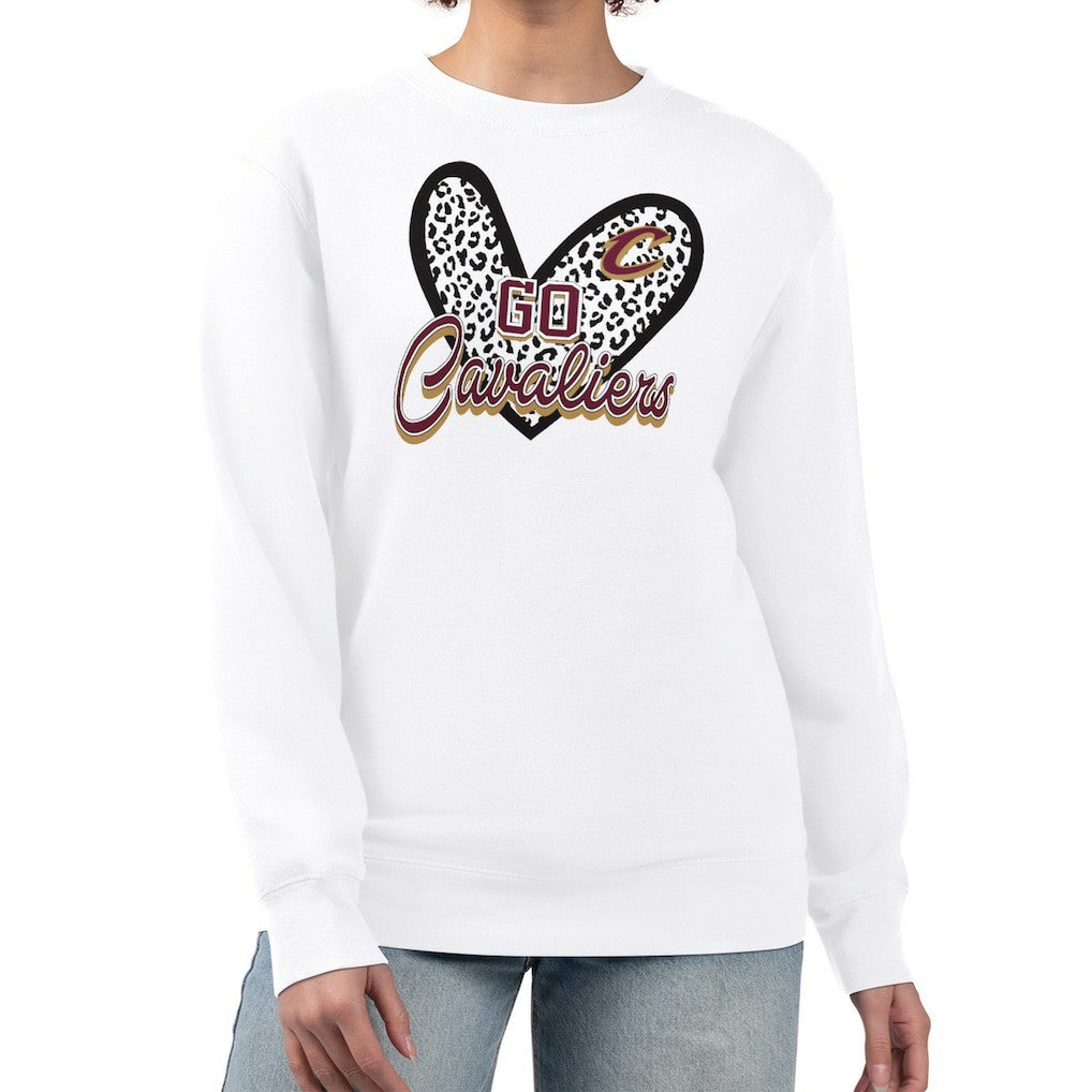 NBA Cleveland Cavaliers G-III 4Her by Carl Banks Women's Leopard Heart Fleece Pullover Sweatshirt sale
