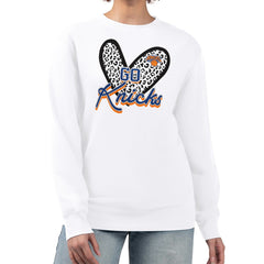 NBA New York Knicks G-III 4Her by Carl Banks Women's Leopard Heart Fleece Pullover Sweatshirt