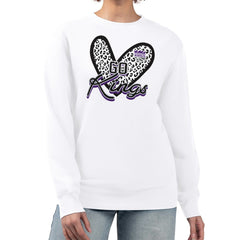 NBA Sacramento Kings G-III 4Her by Carl Banks Women's Leopard Heart Fleece Pullover Sweatshirt