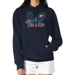 NBA Oklahoma City Thunder G-III 4Her by Carl Banks Women's Leopard Heart Graphic Fleece Pullover Hoodie