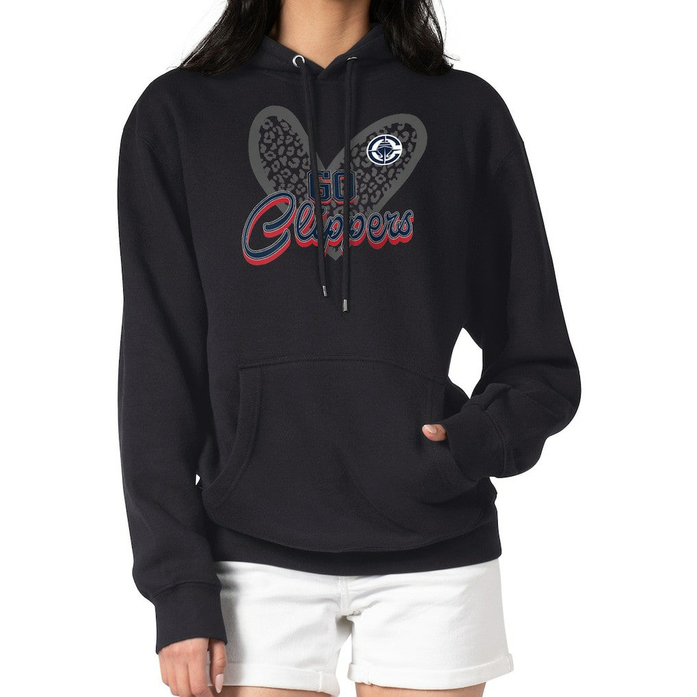 NBA LA Clippers G-III 4Her by Carl Banks Women's Leopard Heart Graphic Fleece Pullover Hoodie
