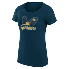 NBA Indiana Pacers G-III 4Her by Carl Banks Women's Super-Slim Fit Lightweight Leopard Heart T-Shirt