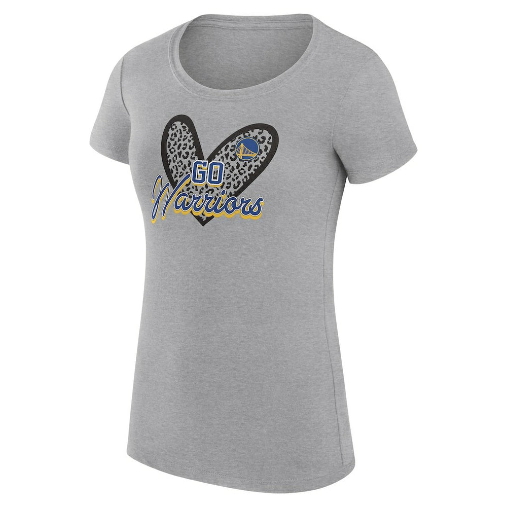 NBA Golden State Warriors G-III 4Her by Carl Banks Women's Super-Slim Fit Lightweight Leopard Heart T-Shirt sale