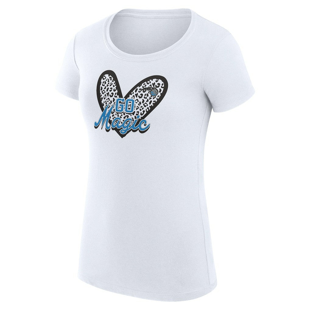 NBA Orlando Magic G-III 4Her by Carl Banks Women's Super-Slim Fit Lightweight Leopard Heart T-Shirt