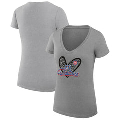 NBA Detroit Pistons G-III 4Her by Carl Banks Women's Super-Slim Fit Lightweight Leopard Heart V-Neck T-Shirt sale