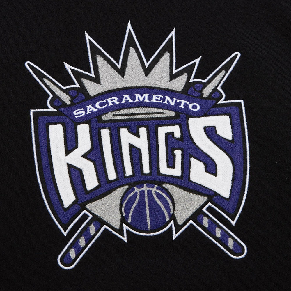 NBA Sacramento Kings Chainstitch Applique Vintage Heavyweight Pullover Hoodie