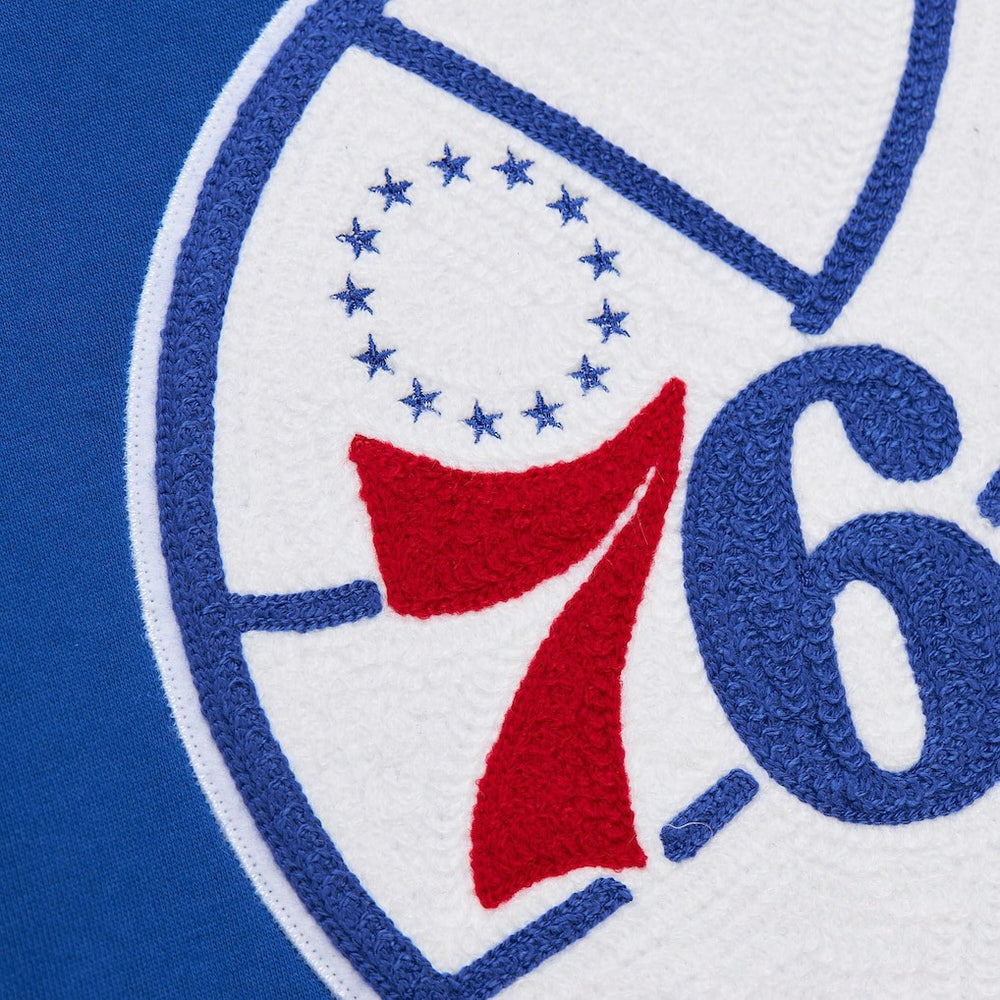 NBA Philadelphia 76ers Chainstitch Applique Vintage Heavyweight Pullover Hoodie