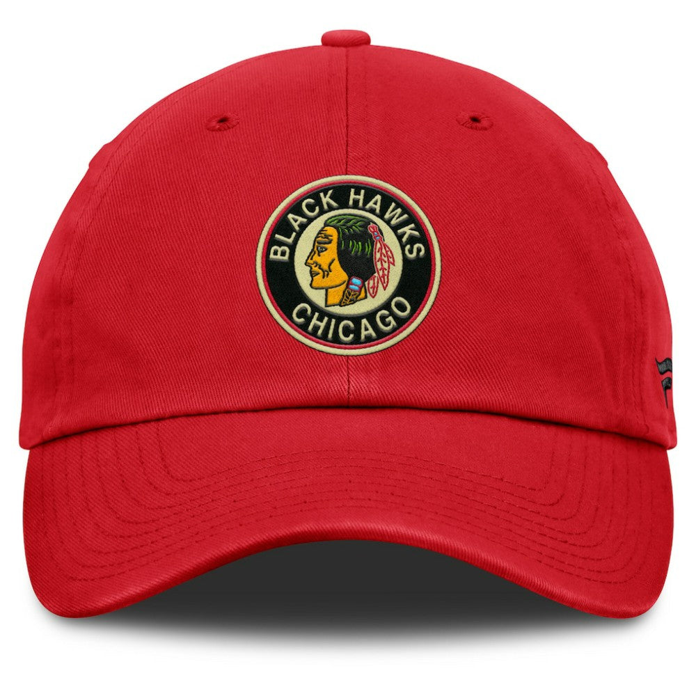 NHL Red Chicago Blackhawks Fanatics Decades Collection Adjustable Hat
