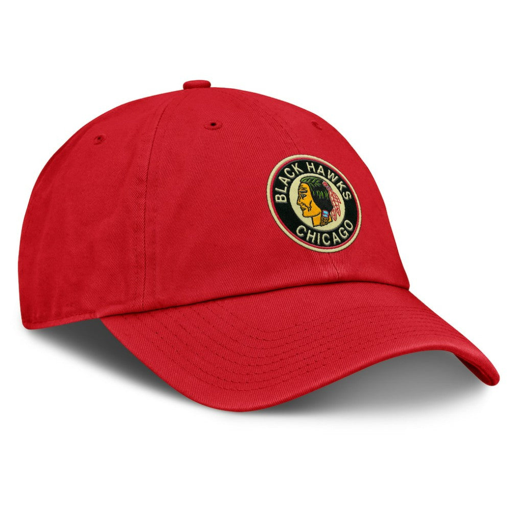 NHL Red Chicago Blackhawks Fanatics Decades Collection Adjustable Hat