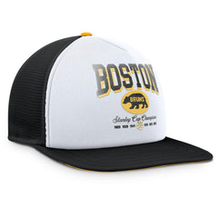 NHL White/Black Boston Bruins Fanatics Decades Collection Foam Front Snapback Hat