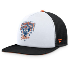 NHL White/Black Edmonton Oilers Fanatics Decades Collection Foam Front Snapback Hat