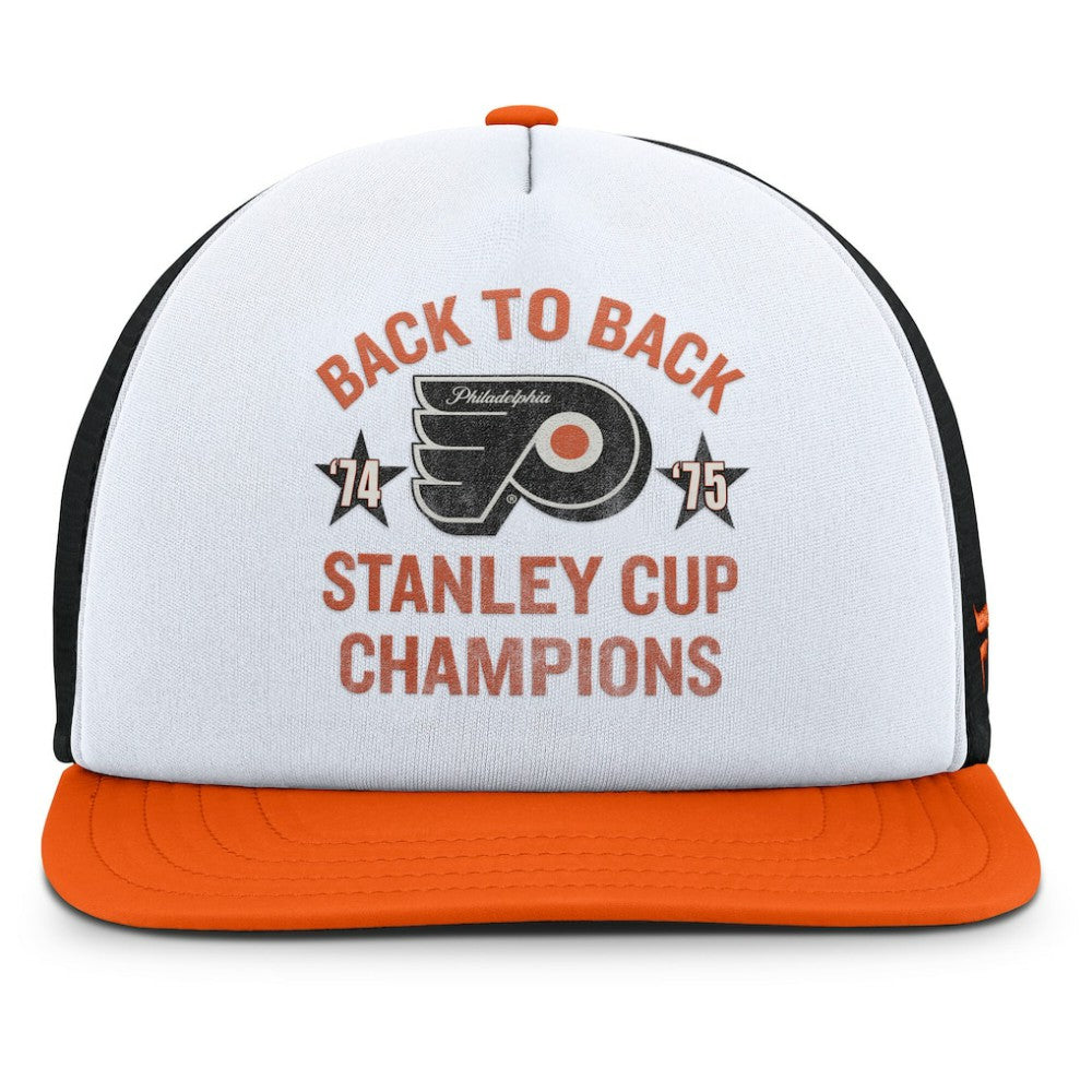 NHL White/Orange Philadelphia Flyers Fanatics Decades Collection Foam Front Snapback Hat