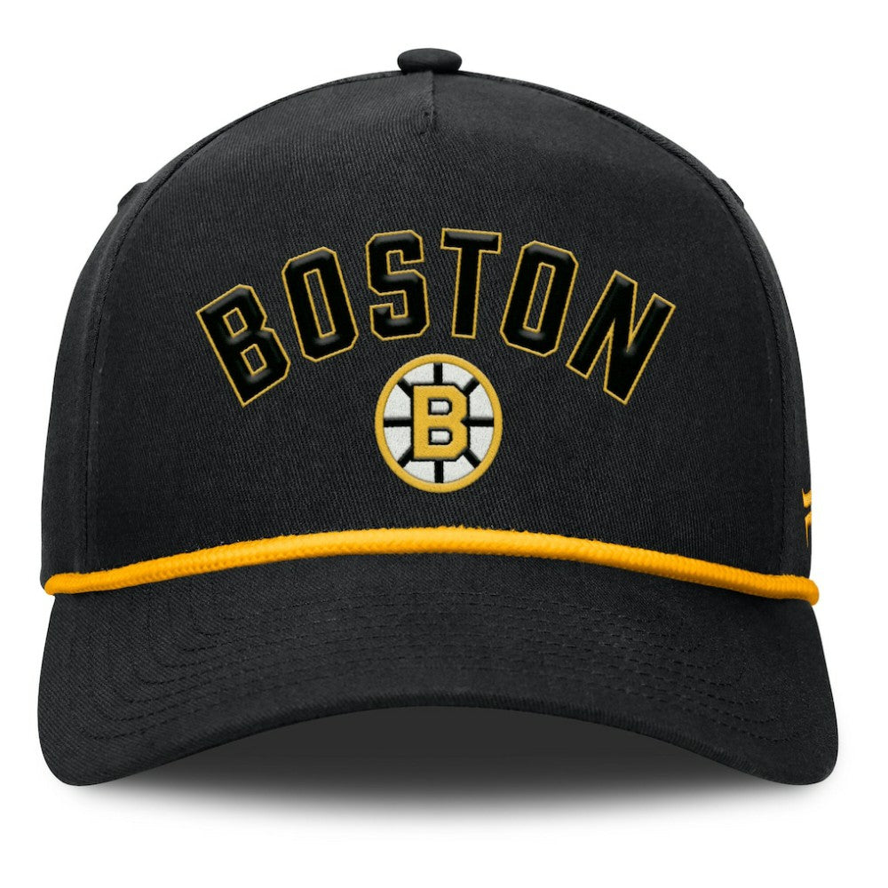 NHL Black Boston Bruins Fanatics Decades Collection A-Frame Rope Adjustable Hat
