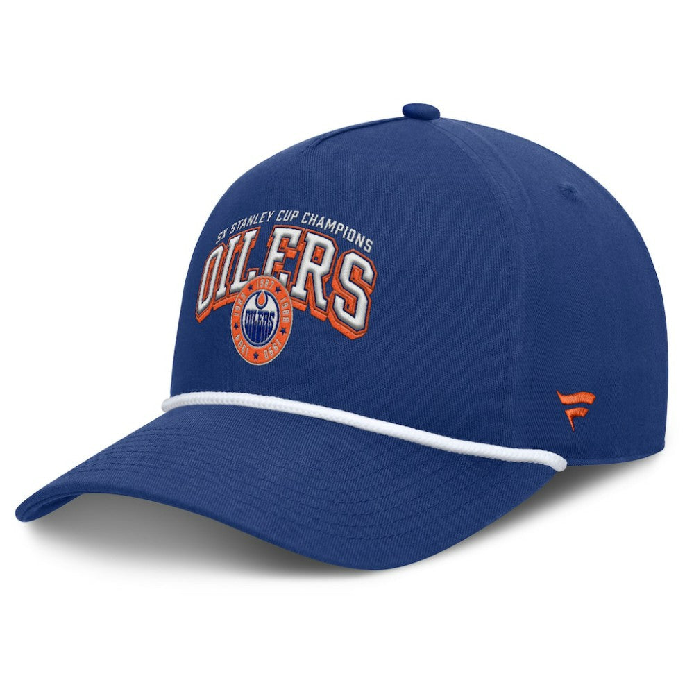 NHL Royal Edmonton Oilers Fanatics Decades Collection A-Frame Rope Adjustable Hat