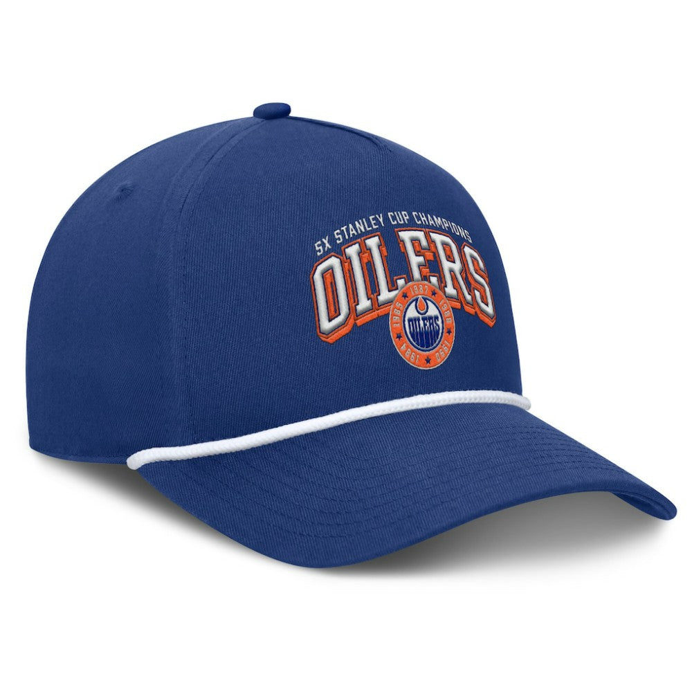 NHL Royal Edmonton Oilers Fanatics Decades Collection A-Frame Rope Adjustable Hat