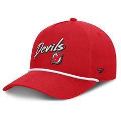 NHL Red New Jersey Devils Fanatics Decades Collection A-Frame Rope Adjustable Hat