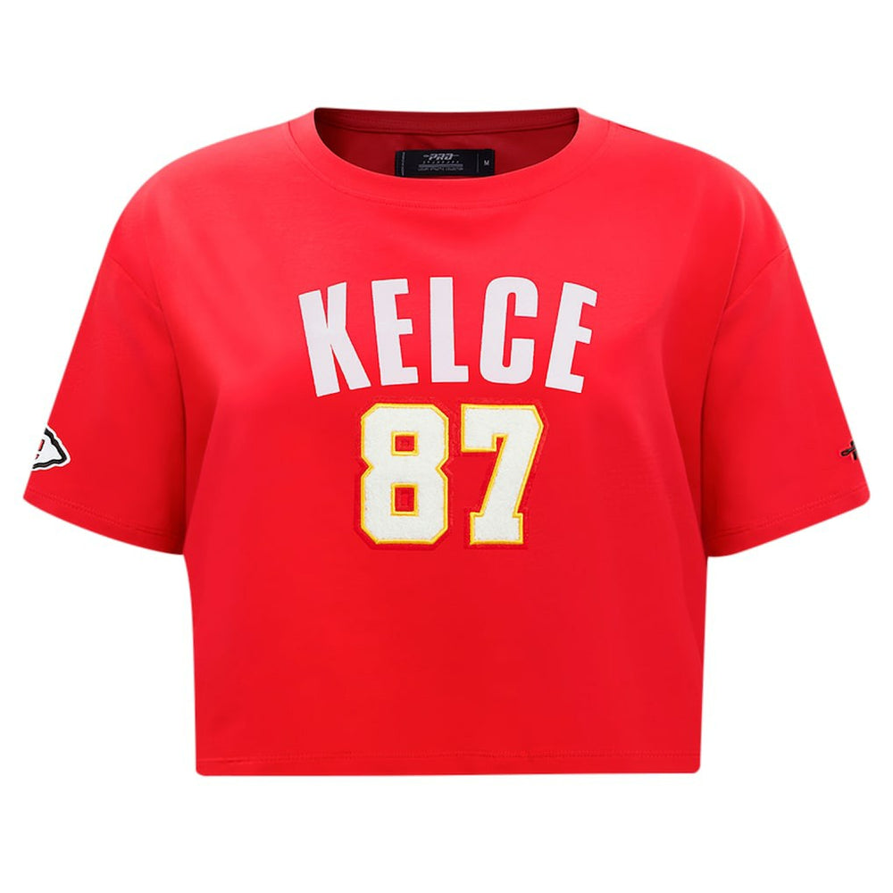 Travis Kelce  Pro Standard Women's Player Name & Number Cropped Boxy T-Shirt - Kansas City Chiefs