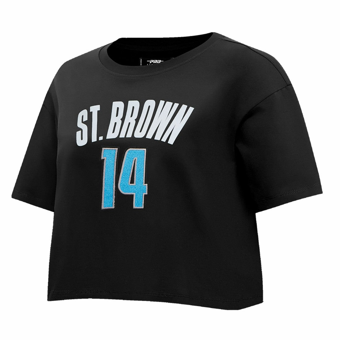 Amon-Ra St. Brown  Pro Standard Women's Player Name & Number Cropped Boxy T-Shirt - Detroit Lions