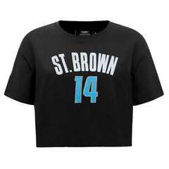 Amon-Ra St. Brown  Pro Standard Women's Player Name & Number Cropped Boxy T-Shirt - Detroit Lions