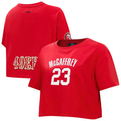 Christian McCaffrey  Pro Standard Women's Player Name & Number Cropped Boxy T-Shirt - San Francisco 49ers