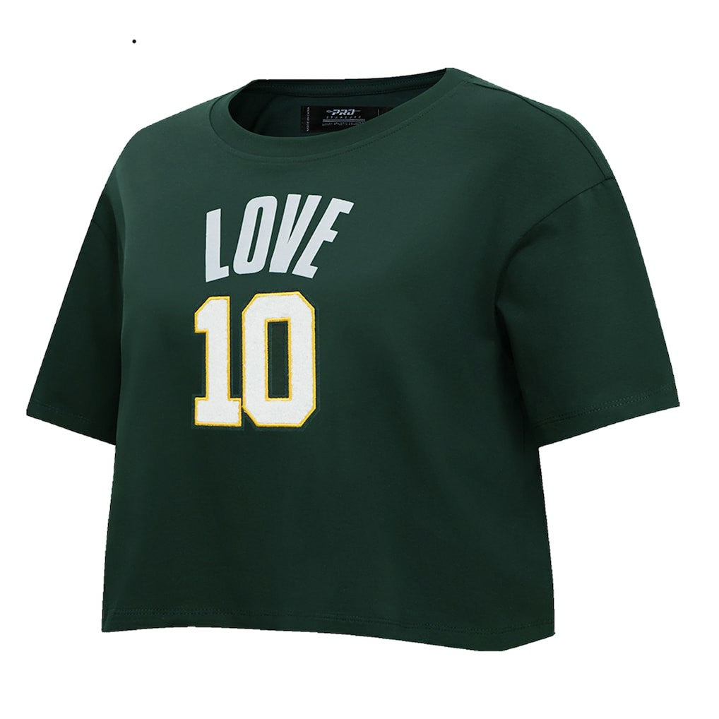 Jordan Love  Pro Standard Women's Player Name & Number Cropped Boxy T-Shirt - Green Bay Packers