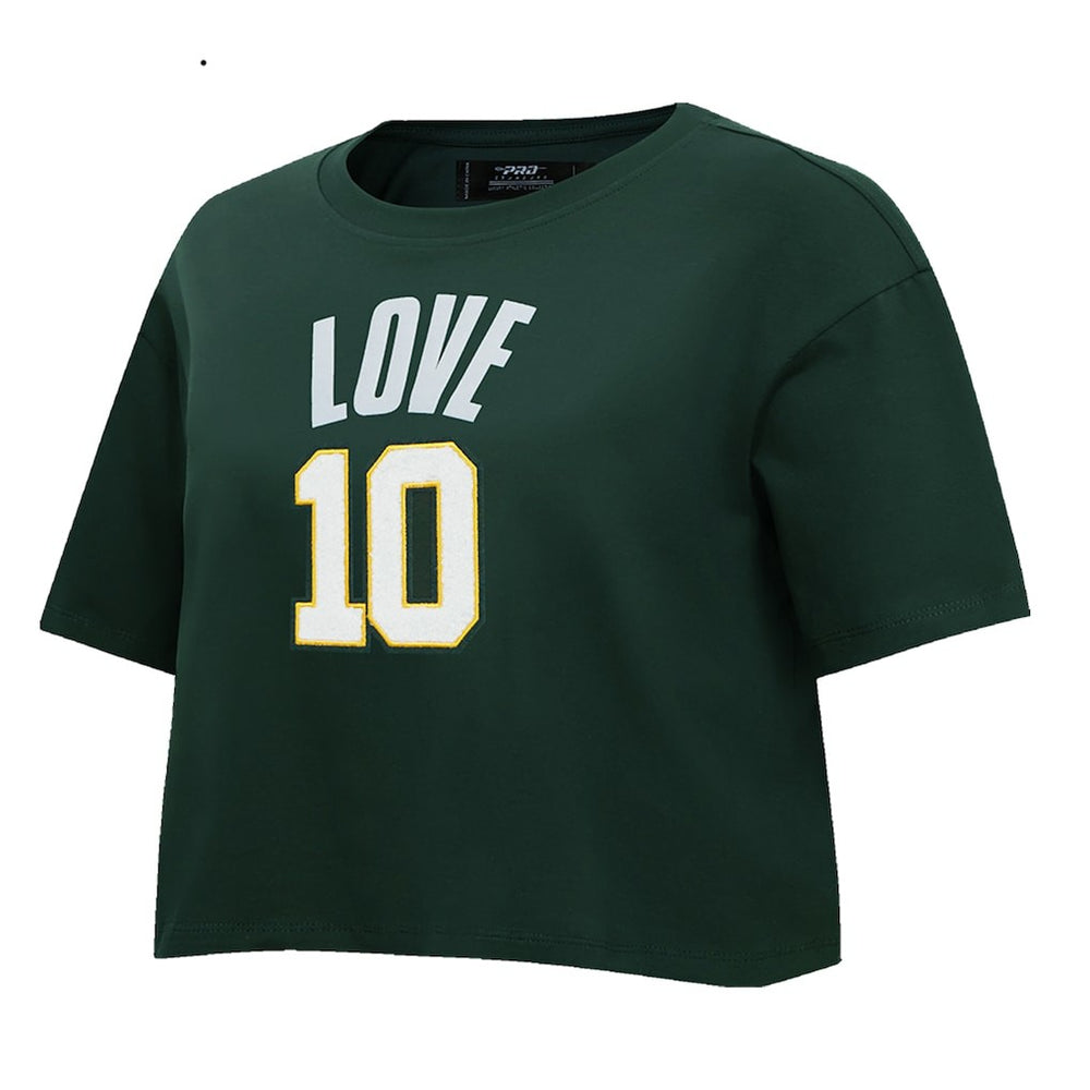 Jordan Love  Pro Standard Women's Player Name & Number Cropped Boxy T-Shirt - Green Bay Packers