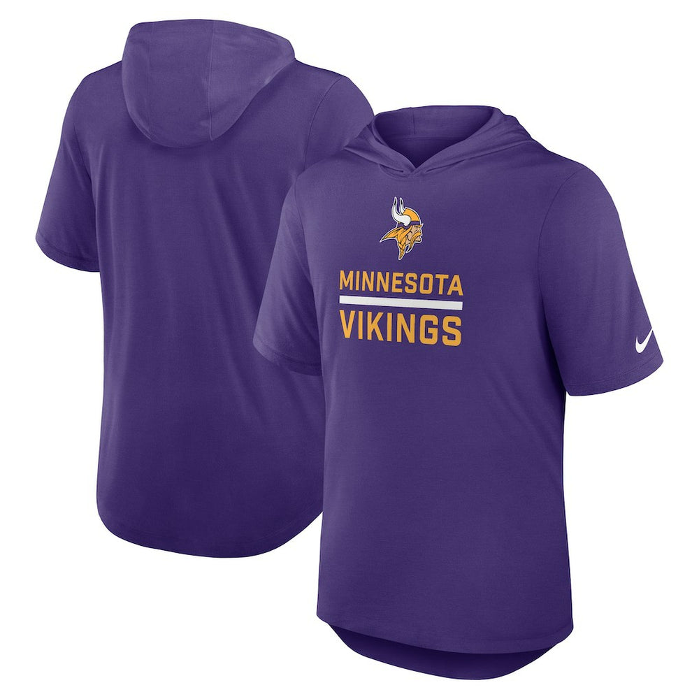 Lockup Tri-Blend Hoodie T-Shirt - Minnesota Vikings