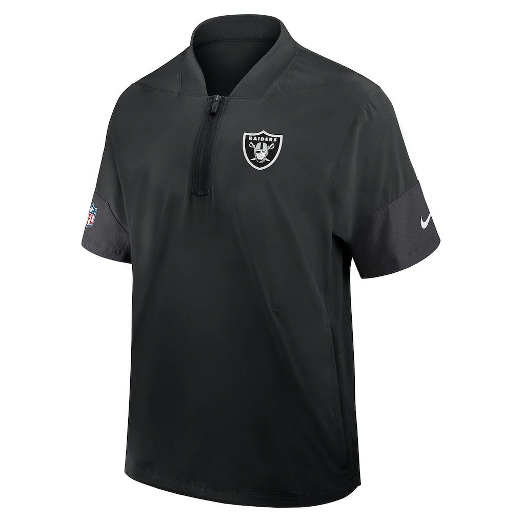 Sideline Short Sleeve Quarter-Zip Dri-FIT Coach Jacket - Las Vegas Raiders