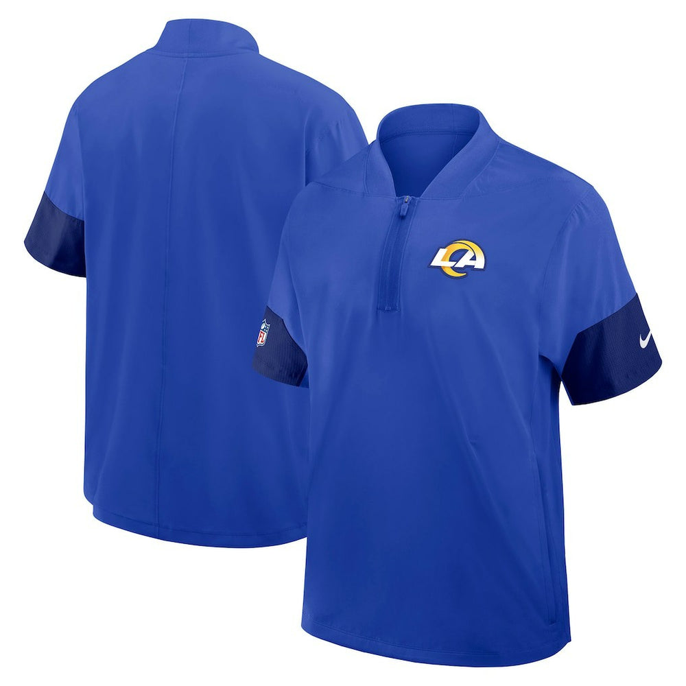 Sideline Short Sleeve Quarter-Zip Dri-FIT Coach Jacket - Los Angeles Rams