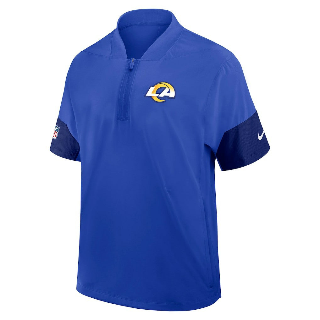 Sideline Short Sleeve Quarter-Zip Dri-FIT Coach Jacket - Los Angeles Rams