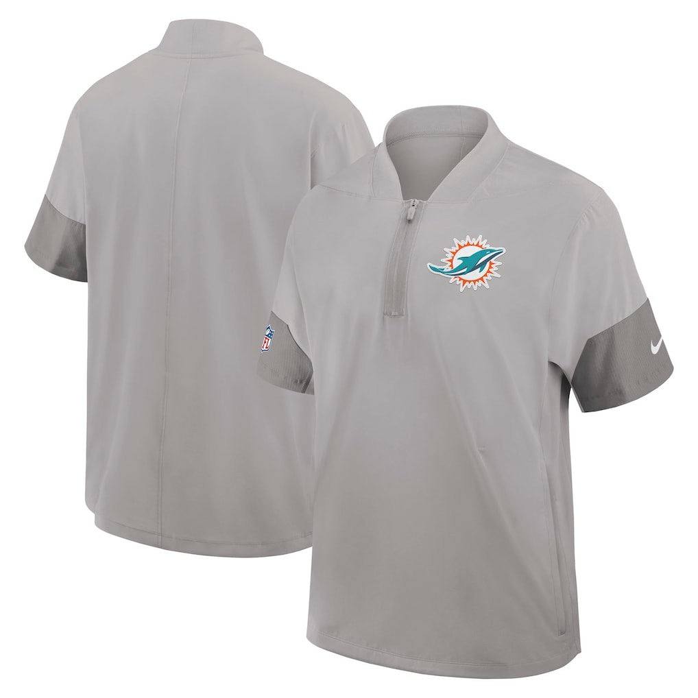 Sideline Short Sleeve Quarter-Zip Dri-FIT Coach Jacket - Miami Dolphins