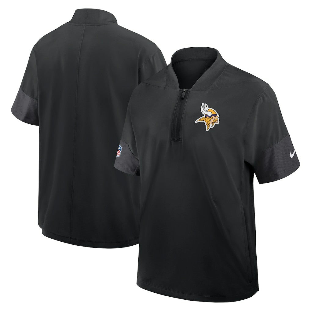 Sideline Short Sleeve Quarter-Zip Dri-FIT Coach Jacket - Minnesota Vikings
