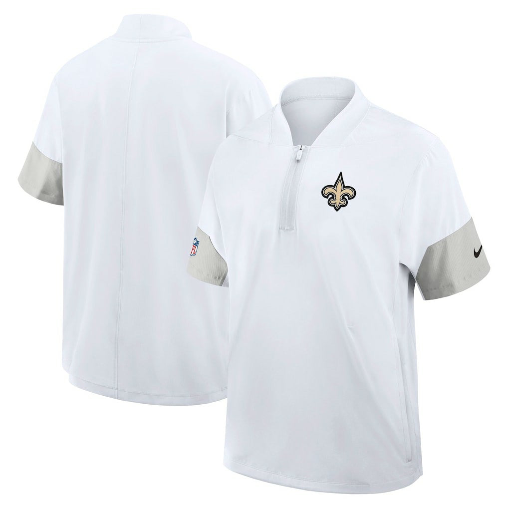 Sideline Short Sleeve Quarter-Zip Dri-FIT Coach Jacket - New Orleans Saints