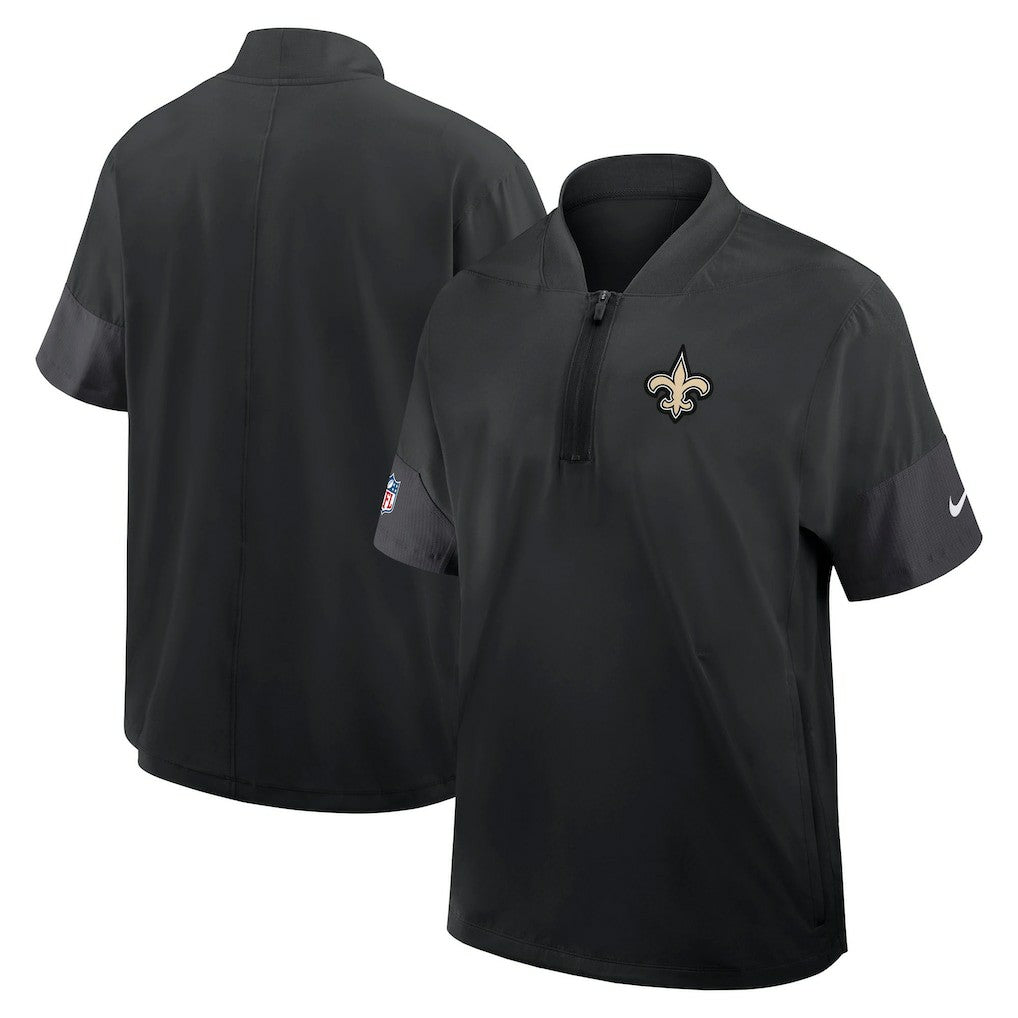 Sideline Short Sleeve Quarter-Zip Dri-FIT Coach Jacket - New Orleans Saints