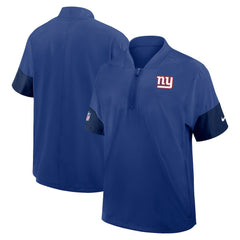 Sideline Short Sleeve Quarter-Zip Dri-FIT Coach Jacket - New York Giants