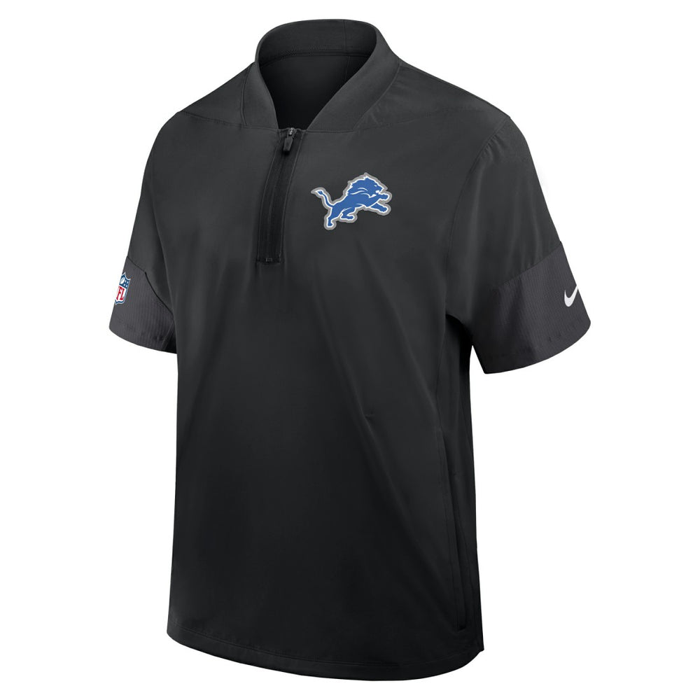 Sideline Short Sleeve Quarter-Zip Dri-FIT Coach Jacket - Detroit Lions