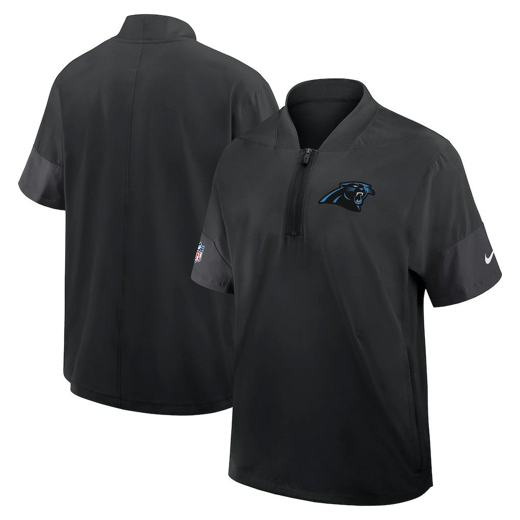 Sideline Short Sleeve Quarter-Zip Dri-FIT Coach Jacket - Carolina Panthers