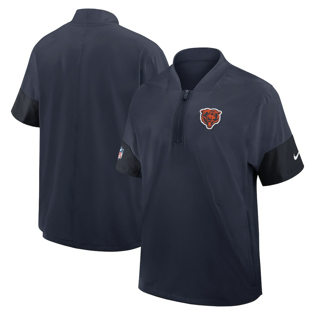 Sideline Short Sleeve Quarter-Zip Dri-FIT Coach Jacket - Chicago Bears