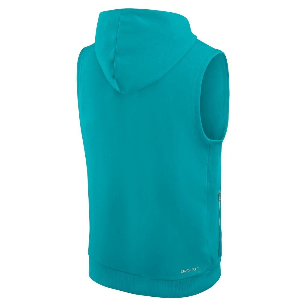 Sideline Standard Issue Dri-FIT Sleeveless Hoodie - Miami Dolphins