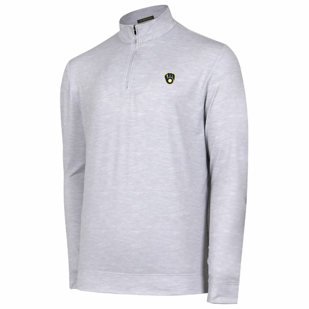 MLB Milwaukee Brewers Sublime Tri-Blend Quarter-Zip Jacket