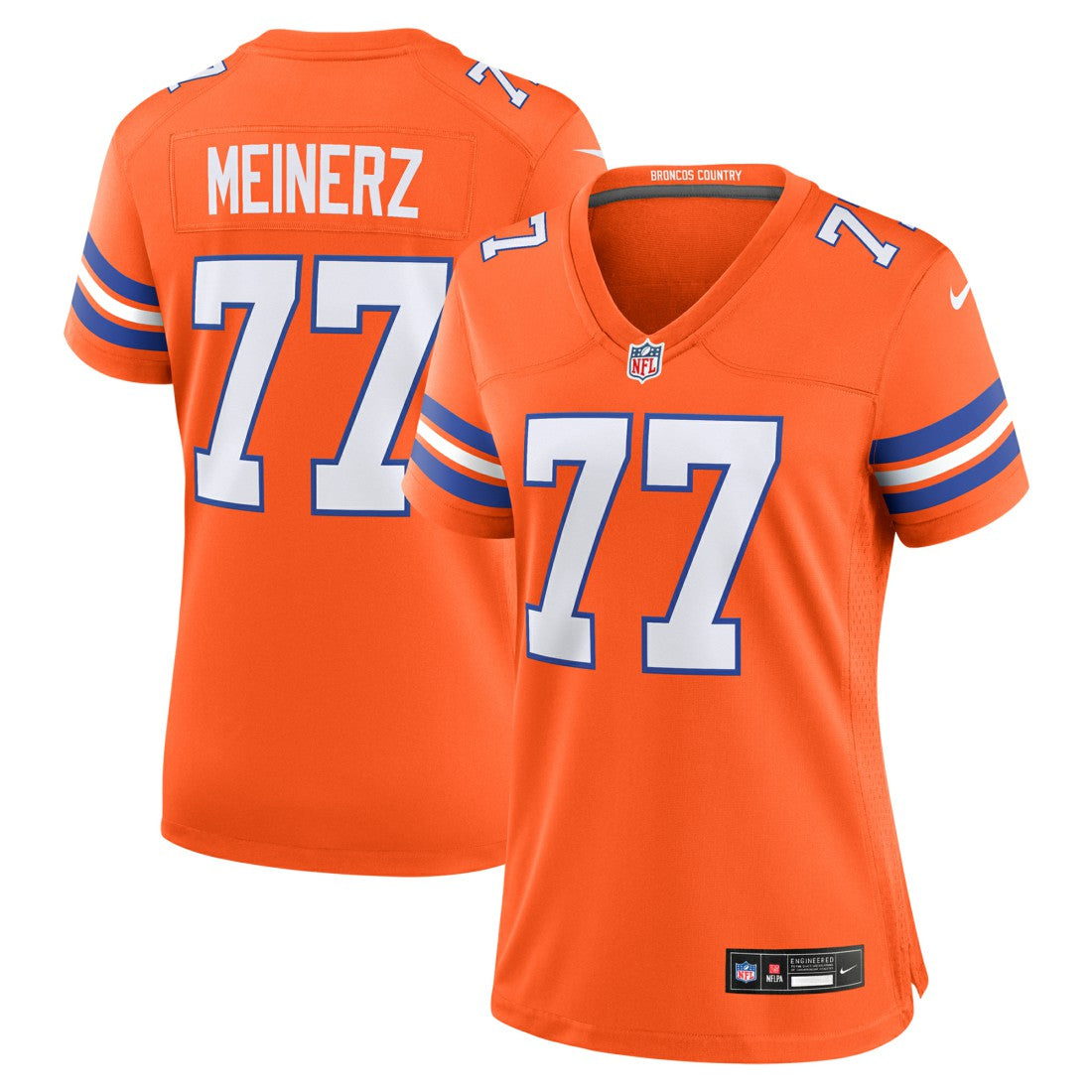 Quinn Meinerz  Women's Mile High Collection 1977 Throwback Player Game Jersey - Denver Broncos