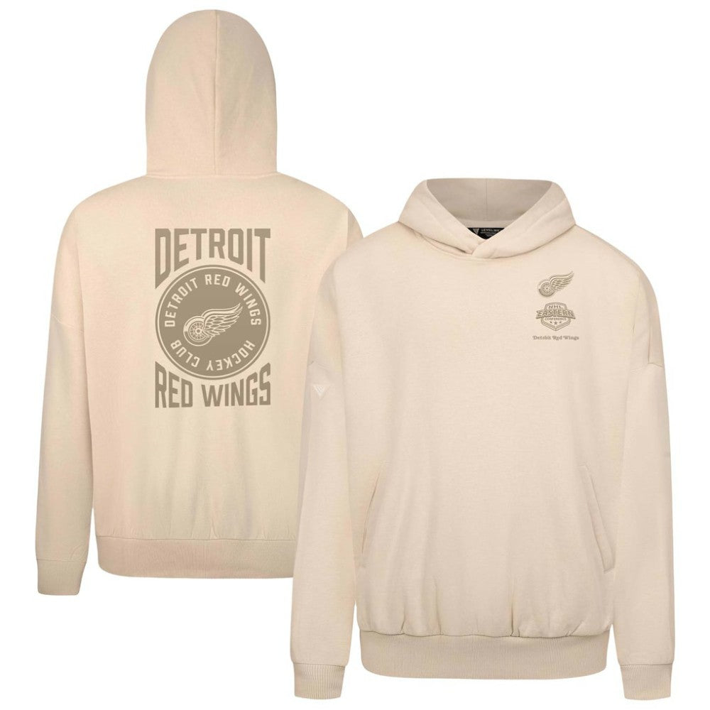 NHL Cream Detroit Red Wings Levelwear Contact Stamp Pullover Hoodie