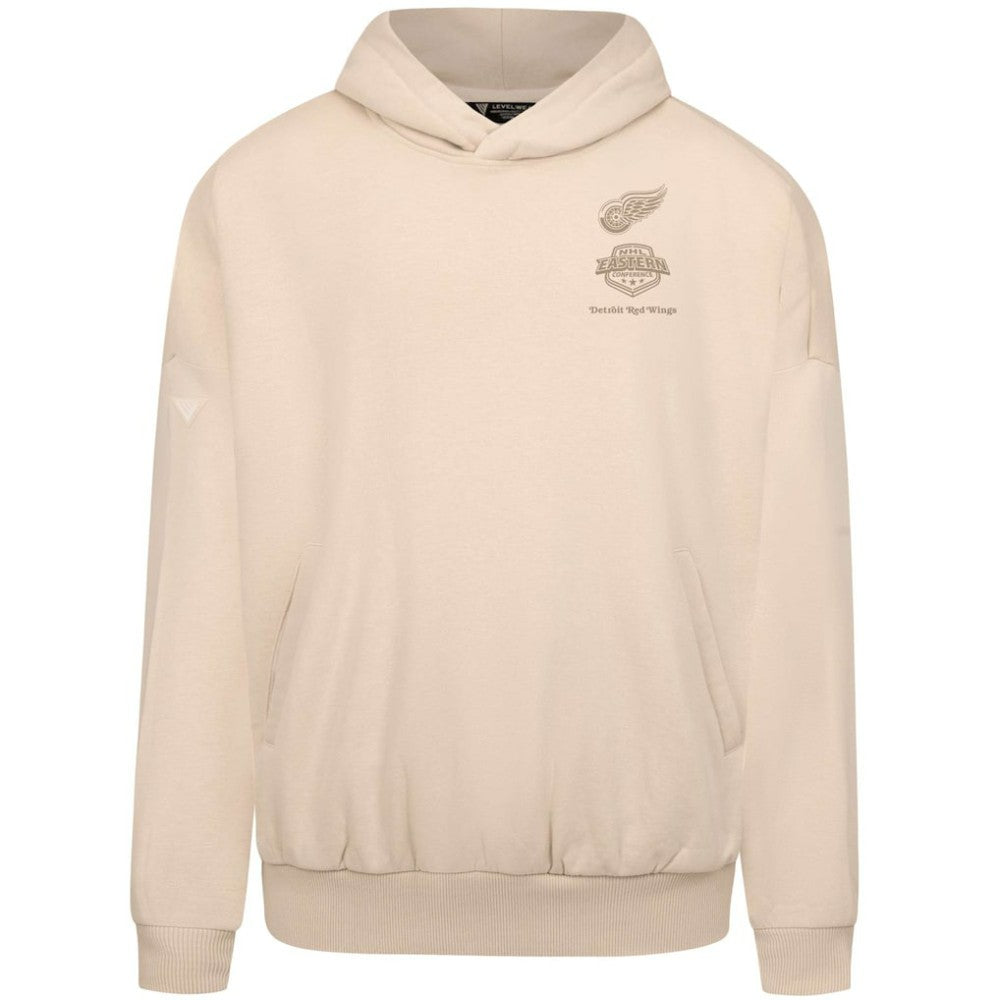 NHL Cream Detroit Red Wings Levelwear Contact Stamp Pullover Hoodie