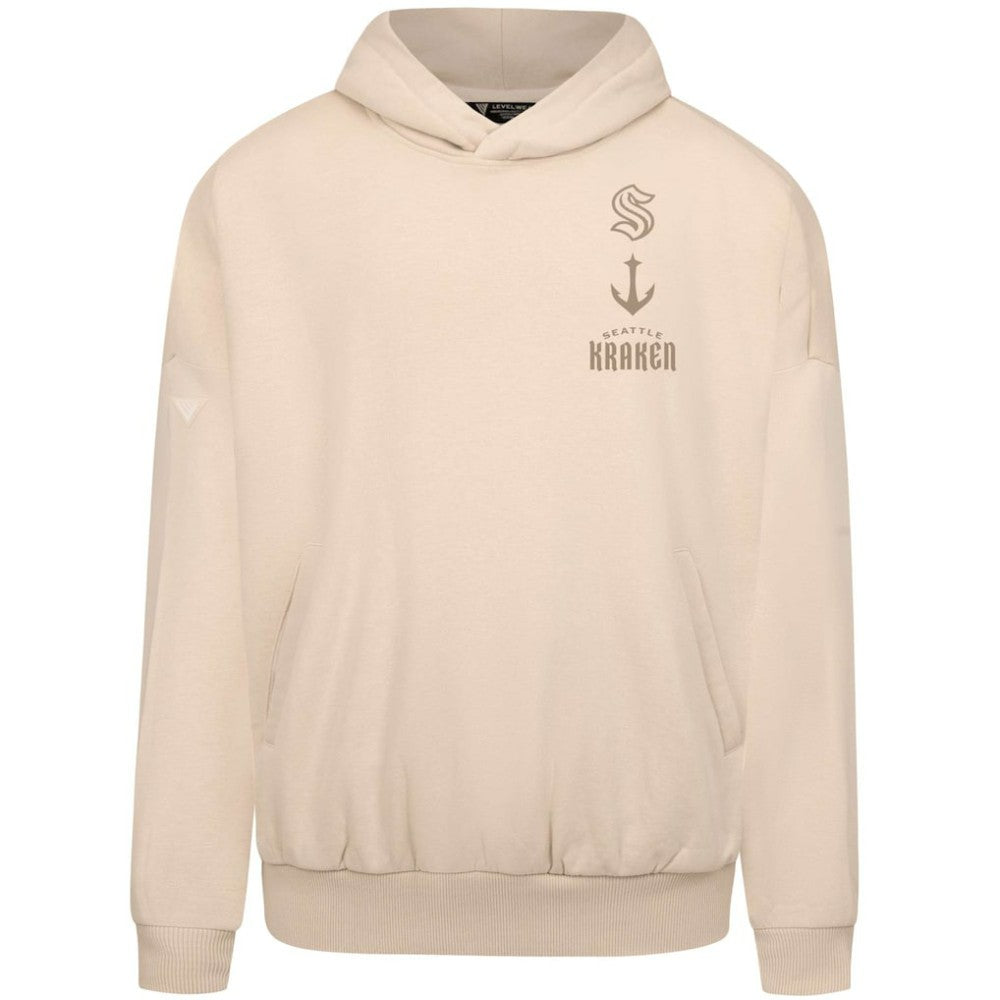 NHL Cream Seattle Kraken Levelwear Contact Stamp Pullover Hoodie