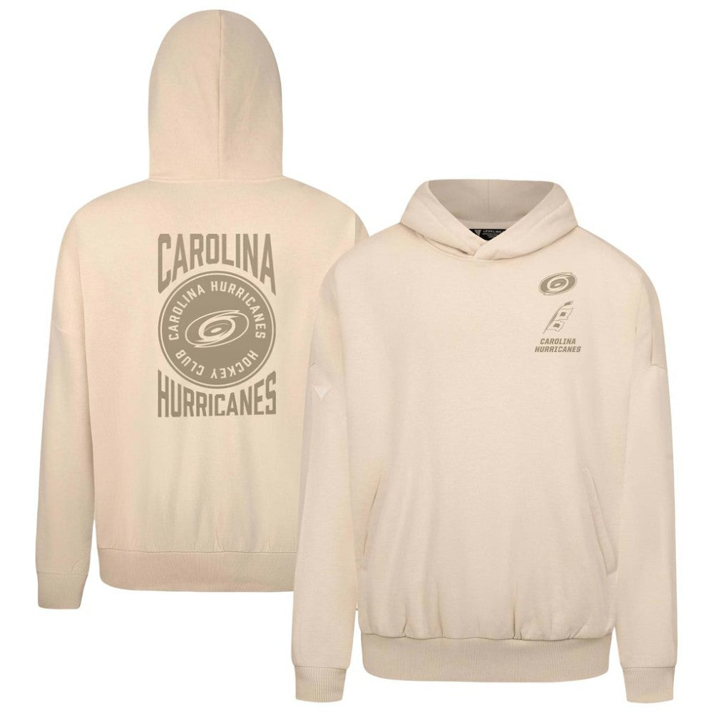 NHL Cream Carolina Hurricanes Levelwear Contact Stamp Pullover Hoodie