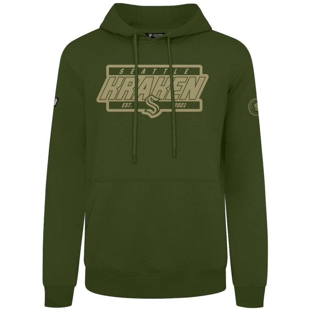 NHL Olive Seattle Kraken Levelwear Podium Pullover Hoodie